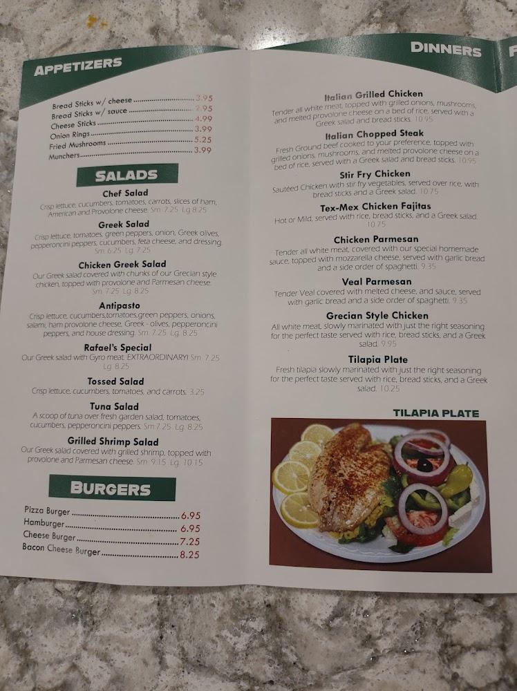 Rafael's Italian Restaurant Menu image 1